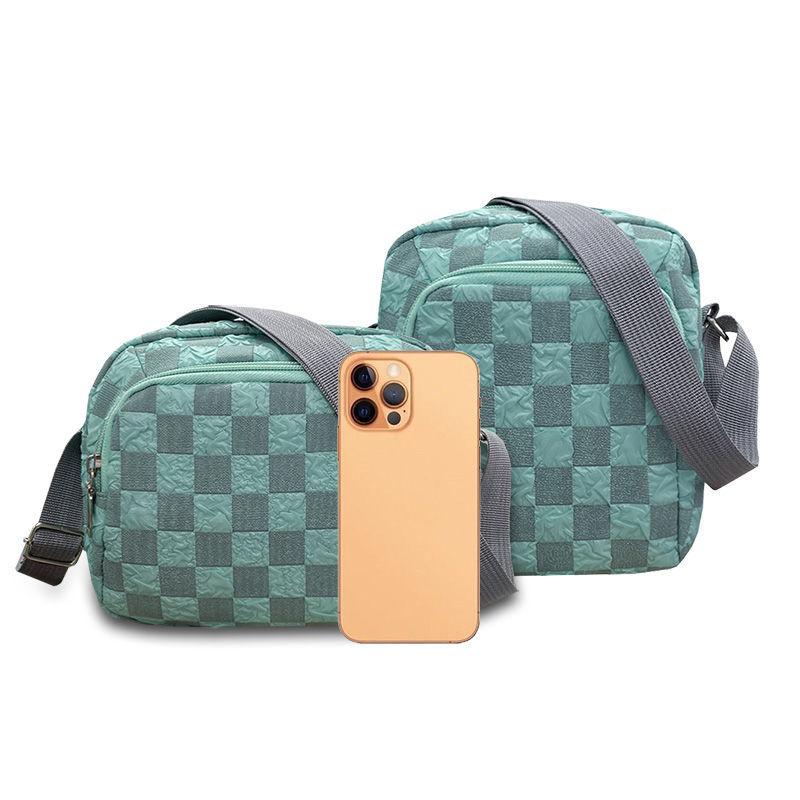 Plaid Cloth Bag Crossbody Mobile Phone Wallet Casual Versatile Mini Bag Multi-layer Women's Bag