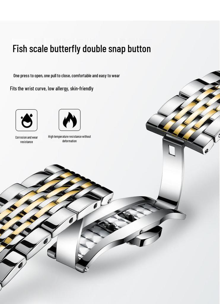 Swiss Dual Calendar Automatic Luminous Waterproof Steel Strap Men's Watch