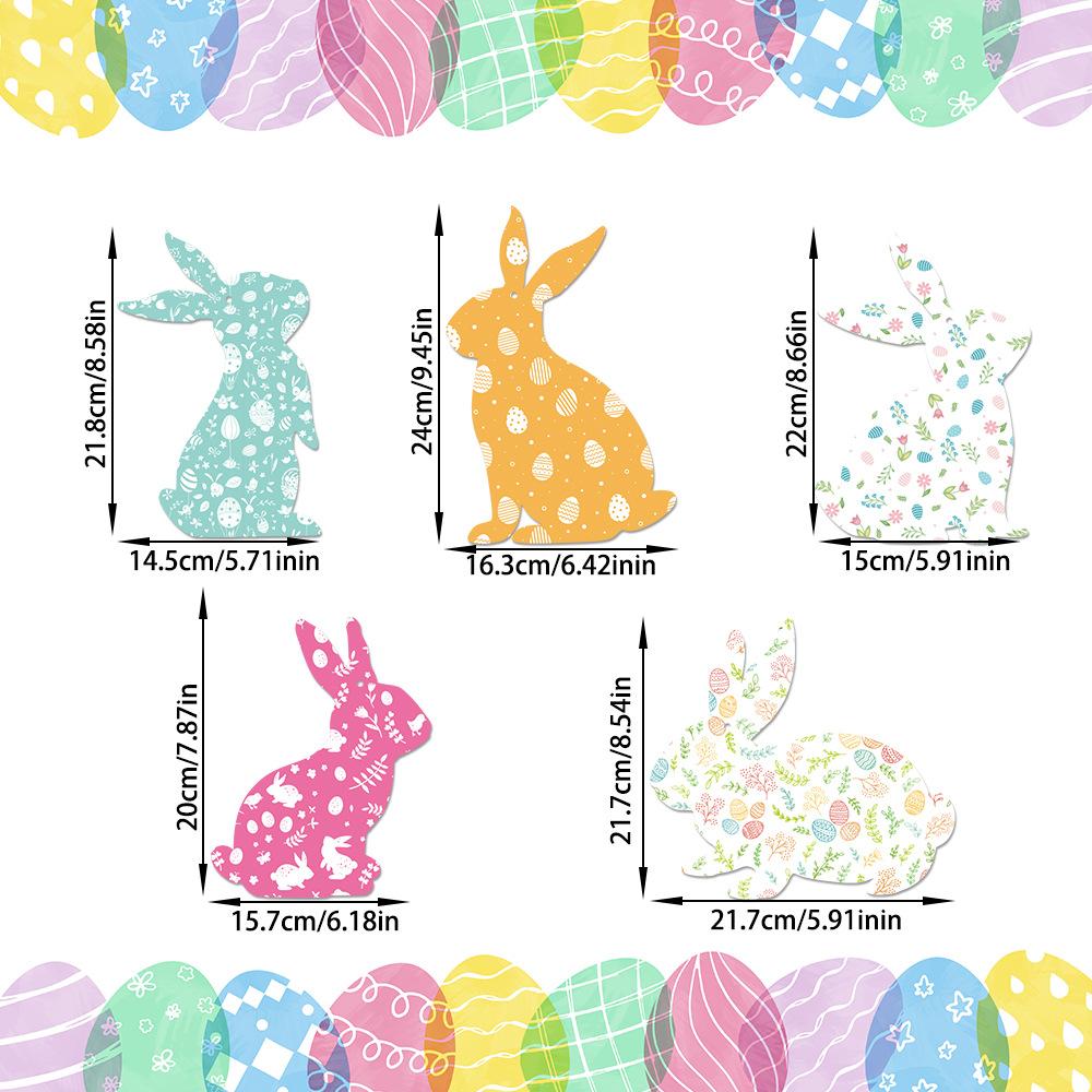 9pcs Easter Colorful Bunny Hanging Pendant Easter Rabbit shape Hanging Honeycomb Paper Ball Ornament Easter Spring party decor