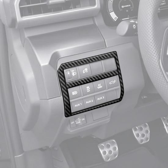 Car Headlight Switch Cover Trim Accessories For Toyota Tacoma 24-25 Carbon Fiber