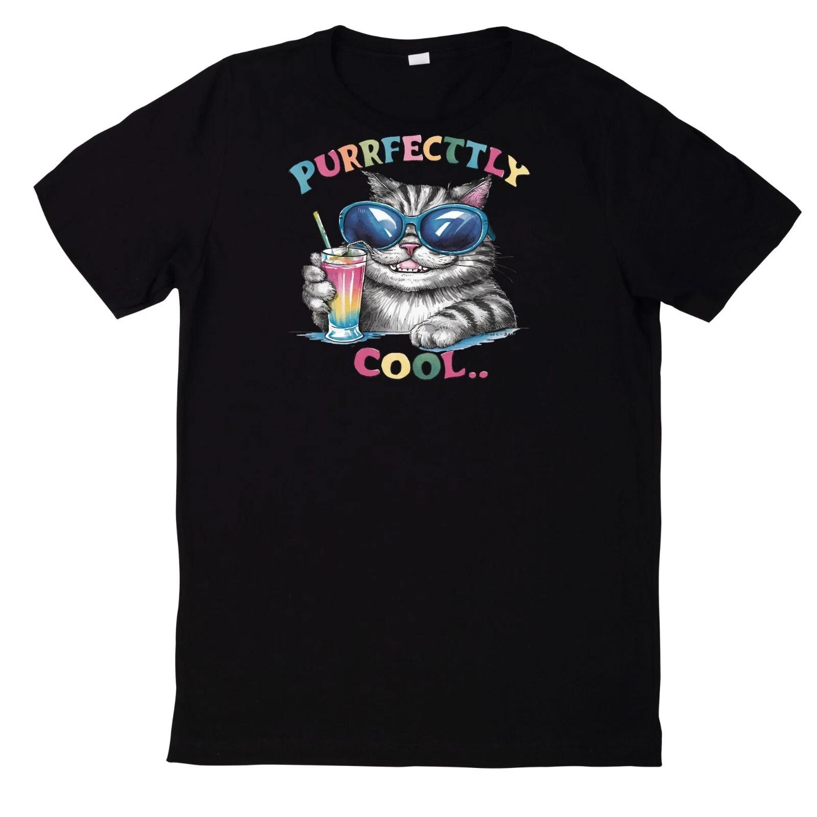 T-Shirt Lustiges Katzen Motiv Baumwolle XS