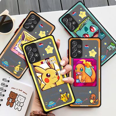 Pokemon Pikachu lindo caso mate para Samsung Galaxy A52 A12 A51 A32 A21s A71 A32 5G A12 A22 A53 A70 A50 A30 carcasa dura para teléfono