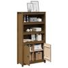 Highboard Honey Brown 80 x 35 x 154 cm Solid Pine Wood