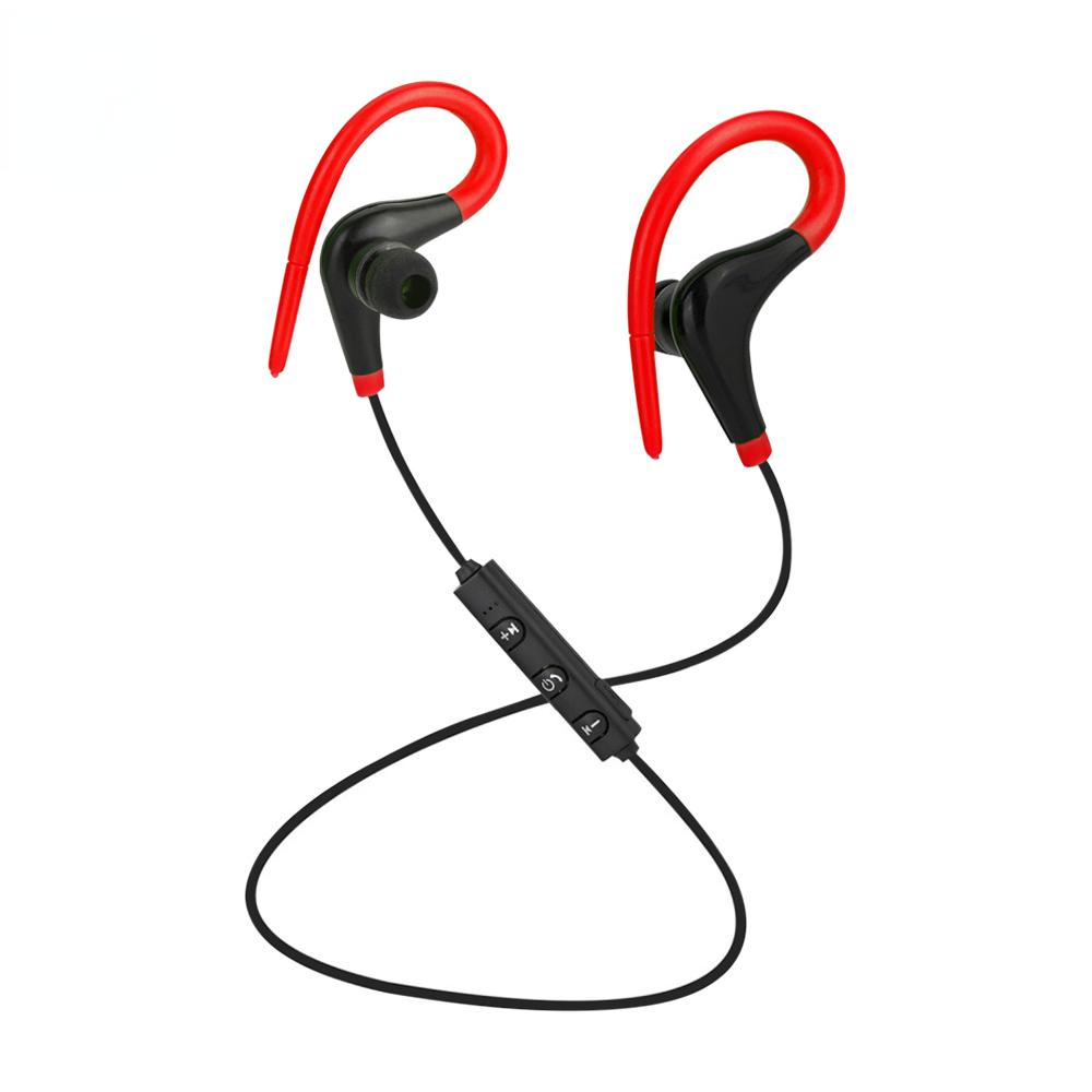

Бездротова Bluetooth-сумісна спортивна гарнітура для бігу Стерео-музичні навушники Універсальні міні-навушники-застібки для вух Навушники HIFI червоний