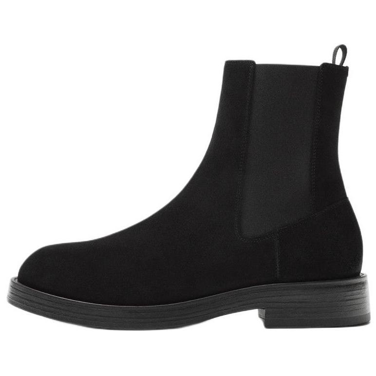 Zara Leather Vintage Slip-On Short Chelsea Boots Men boots Black 12057520-38
