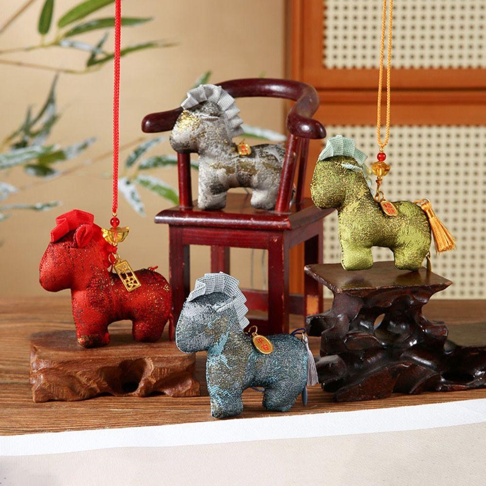 Refillable Zodiac Horse Sachet Brocade Bag Horse Hanging Decoration High-end Pony Car Pendant  Gift