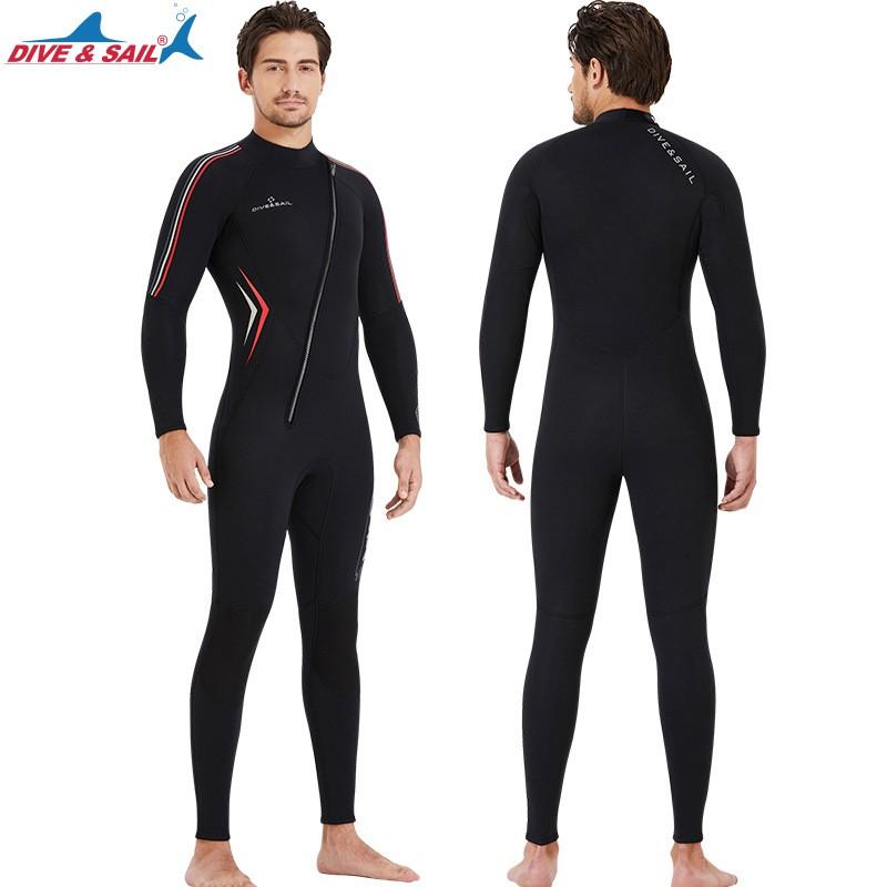 3MM Diving Suit Thickened Warm One-piece Long-sleeved Men's Snorkeling Surfing Sunscreen Jellyfish Swimsuit