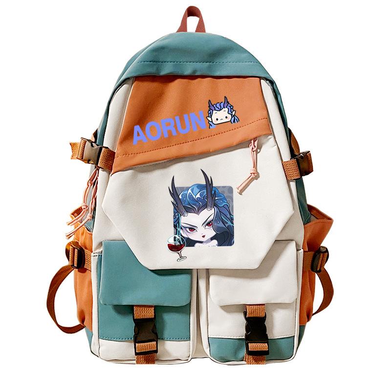 New Ao Run cute popular peripheral backpack movie Nezha 2 new student large-capacity schoolbag