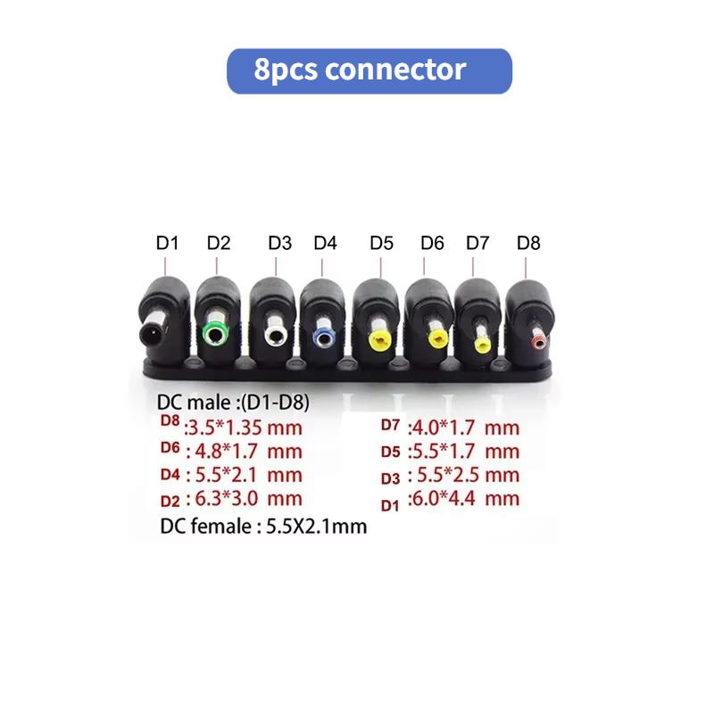 

8/10pcs DC Power Converter Plug Female Connector 5.5MM*2.1MM Elbow Plug Converter 5.5MM*1.7MM Micro USB Socket Adapter 8PCS