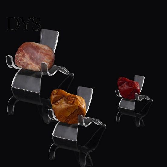 Display Showcases 10Pcs Stands Transparent Clear Chair Shape Stable Space-saving Storage Acrylic Crystal Geodes Rock Mineral Agate Coral Holders Home