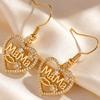 Mama Micro-inlay Zircon Flower Hollowed-out Heart Pendant Necklace Earrings Sets for Women Exquisite Mother's Day Gifts Jewelry