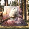 1pc Cherry Blossom Owl Outdoor Blanket - Lightweight Flannel Throw For Travel, Camping, Livingroom, Couch, Chair yy251114196