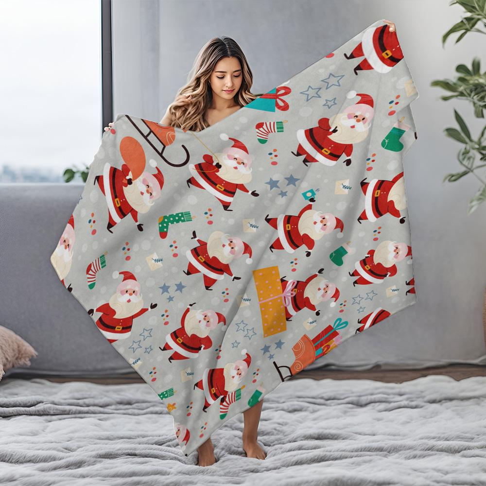 Soft Fluffy Throw Blanket Cozy Warm Bedspread Decorative Quilt Farmhouse Home Decor Gift for Her Him Christmas Pattern