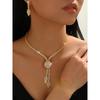 Fashion Creative Wedding Zircon Flower Jewelry Set - Bridal Reception Earrings and Necklace Set