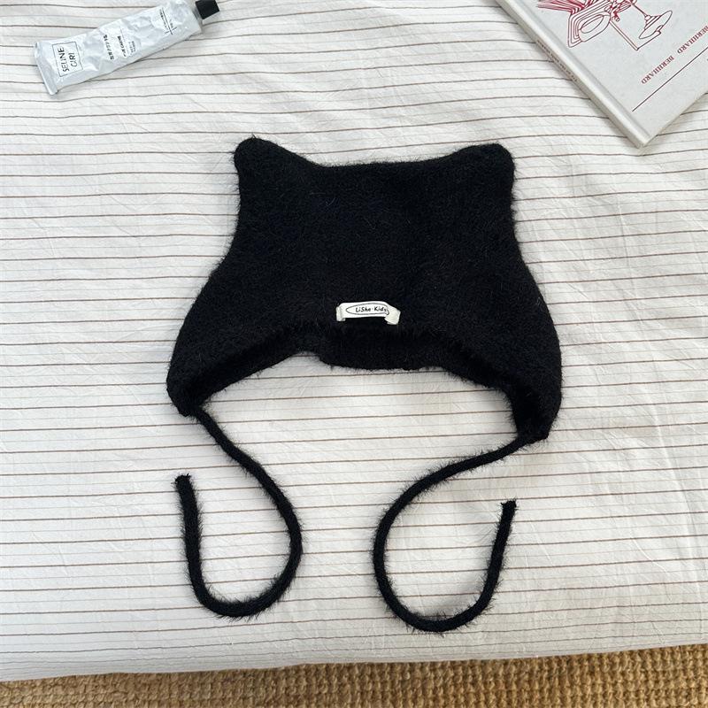 Cat Ear Kids' Knit Wool Hat - Stylish & Windproof Autumn/Winter Pullover for Boys & Girls
