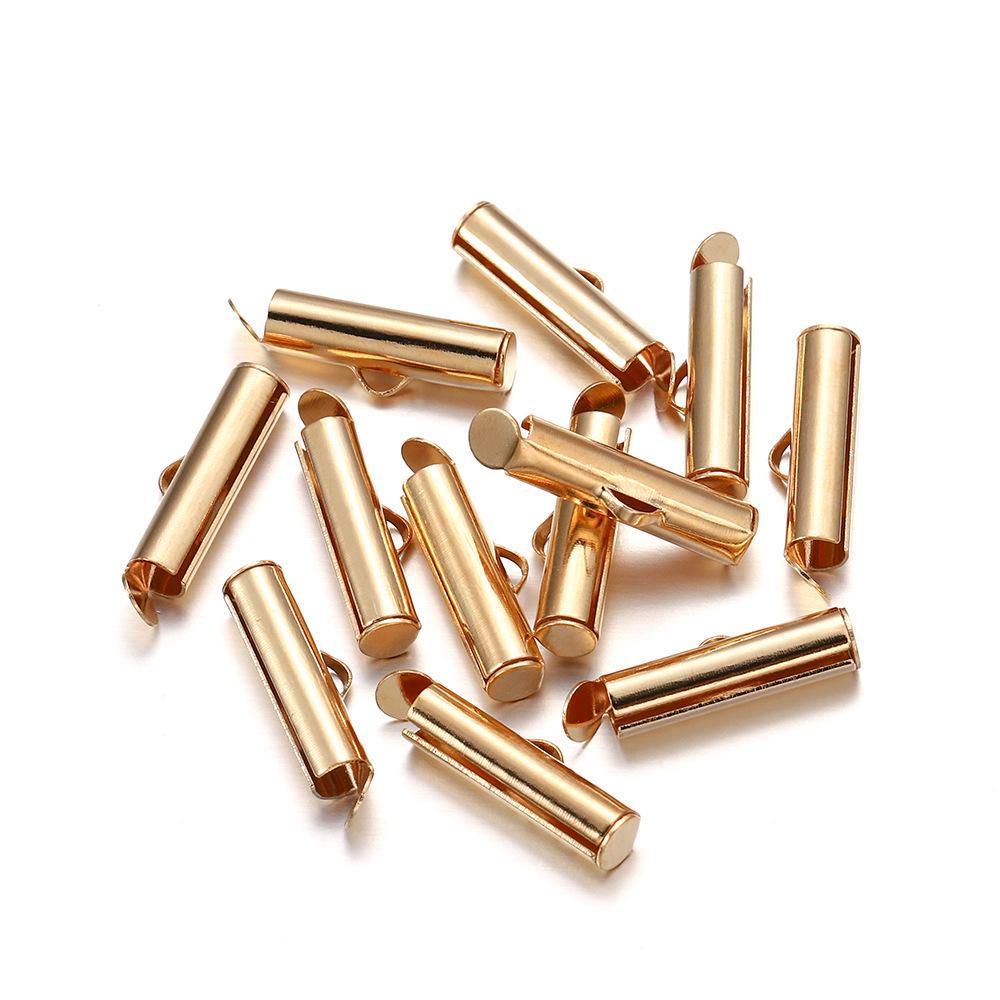 Sliding Buckle Earring Tassel Connector Tube Clip, 10-40mm Single Groove Slide Rail Tube