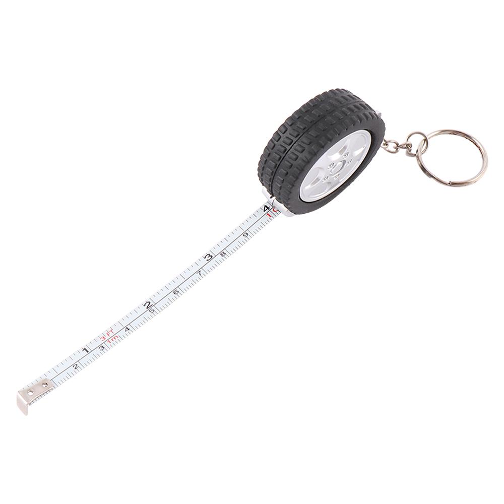 

1M KeyChain Plastic Tyre Shaped Measurement Measuring Tools Soft Ruler Tape Measures чёрный