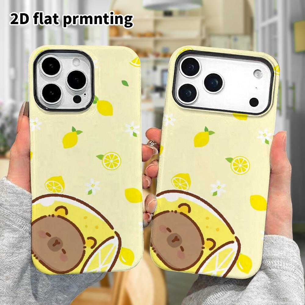 Phone Case: 2D Flat Samsung Galaxy A34 A35 M05 M06 S20 S22 S21 FE Plus 5G Protective Case, Lemonade Capybara, Perfect Christmas and Halloween Holiday 