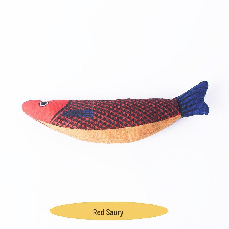 Catnip Seafood Fish Cat Teaser Toy - Boredom & Teething Relief, Bite-Resistant for Kittens & Cats.