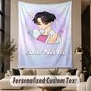 Custom Text Tapestry Kpop Demon Hunters Print Wall Tapestry Indoor Living Room Wall Decor