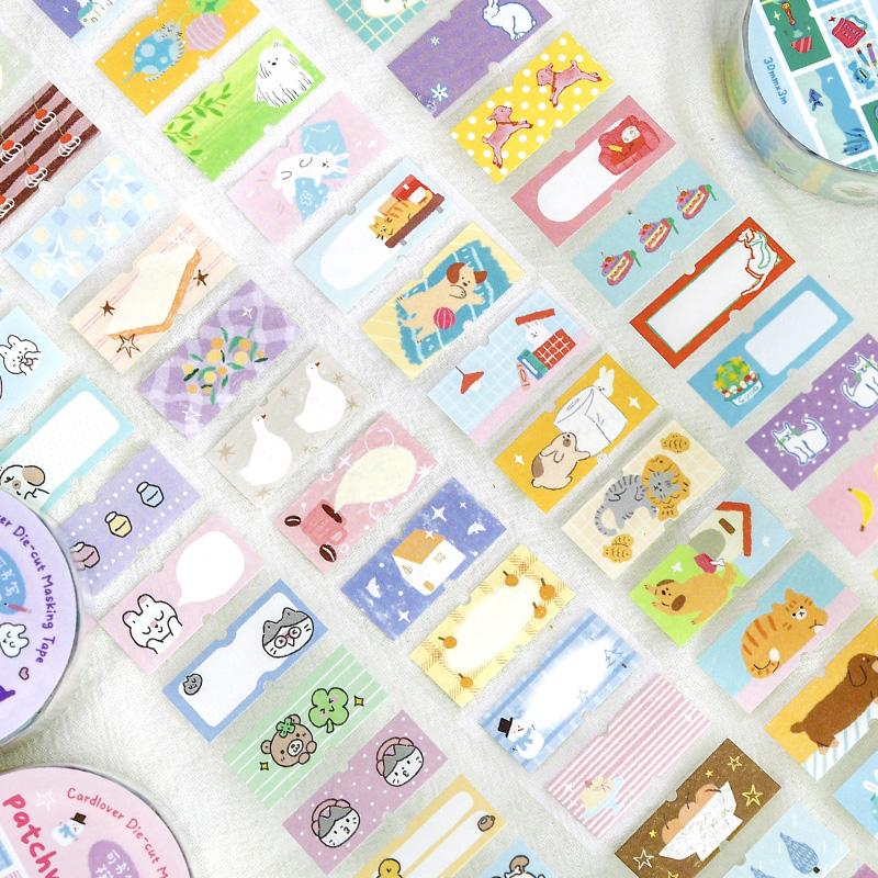 30mm * 300cm/rolka Kawaii kreskówkowa ilustracja urocza naklejka z etykietą message taśma do majsterkowania dziennik scrapbook estetyczne artykuły papiernicze naklejka