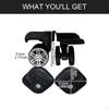 2 Pieces Luggage Suitcase Wheels Replacement Easy Installation Travel Trunk Repair