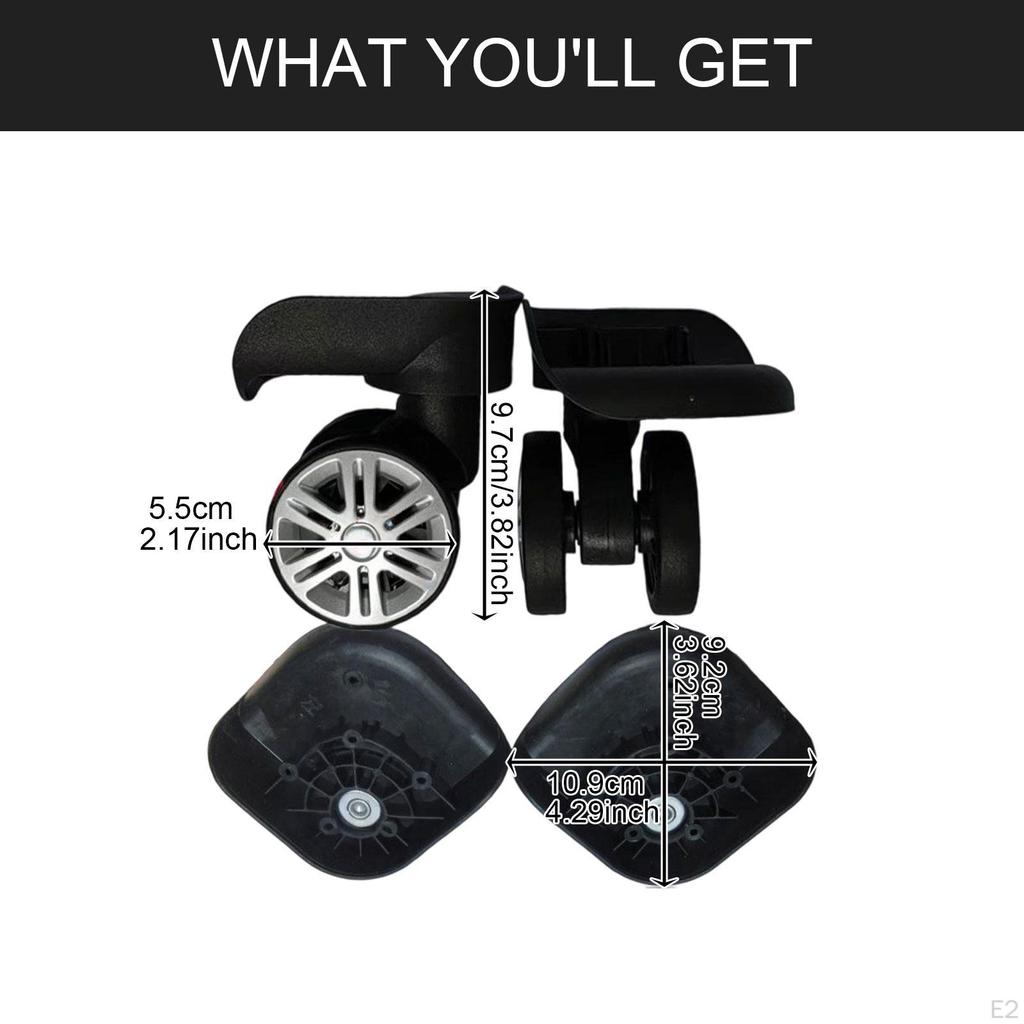 2 Pieces Luggage Suitcase Wheels Replacement Easy Installation Travel Trunk Repair
