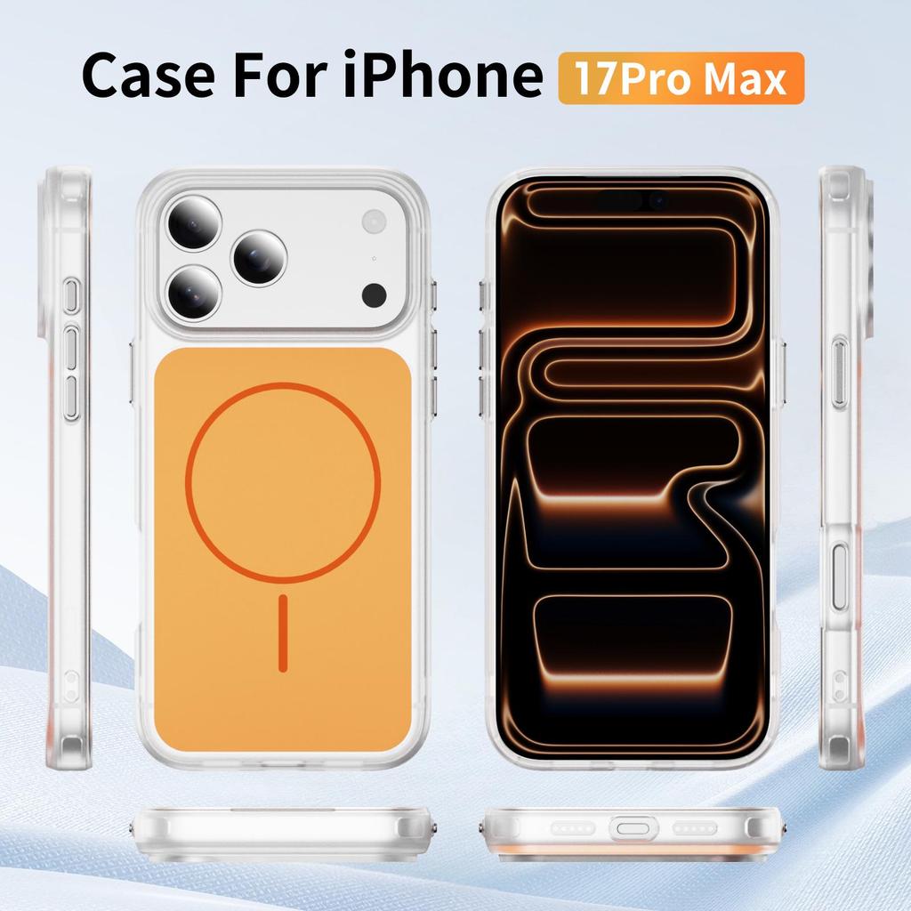 iPhone 17 Pro Max Crystal Shine Magnetic Protective Case for Apple 16 Plus