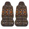 African Ethnic Geometric Pattern Front Seat Cover 2 Pcs Universal Vehicle Seat Protector Mat Covers Fit Most Cars Sedan SUV Van