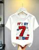 1-10 Years Birthday Spiderweb Gift Hero Print Cotton Short-Sleeve T-Shirt, Suitable for Boys and Girls Daily Wear
