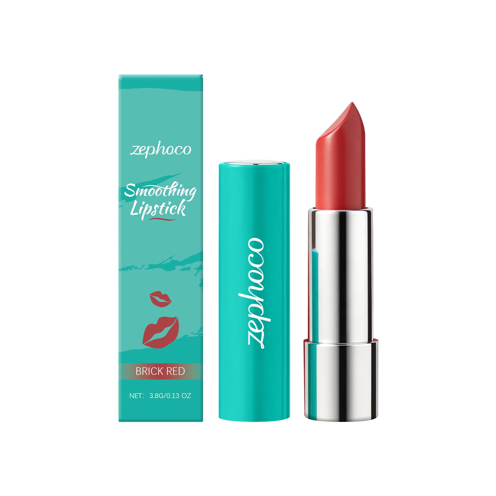 

Brick red moisturizing lip gloss that applies easily and doesn t stick to the cup