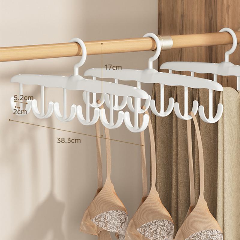 

1PC Bra Hanger for Closet,360°Rotating Multi-Functional Racks with Hook for Camisole Hat Belt Bag,Saving Space Vest Storage Rack 1PCS белый