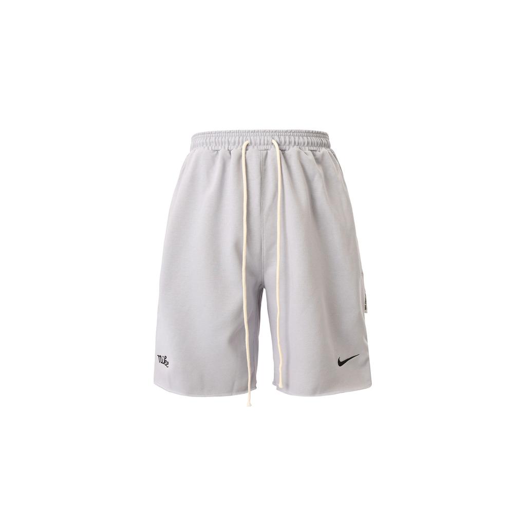 Nike Dri-FIT Sport Standard Issue Solid Color Lace-Up Mid-Rise Basketball Shorts Men Shorts Wolf-Grey Black FN2891-012