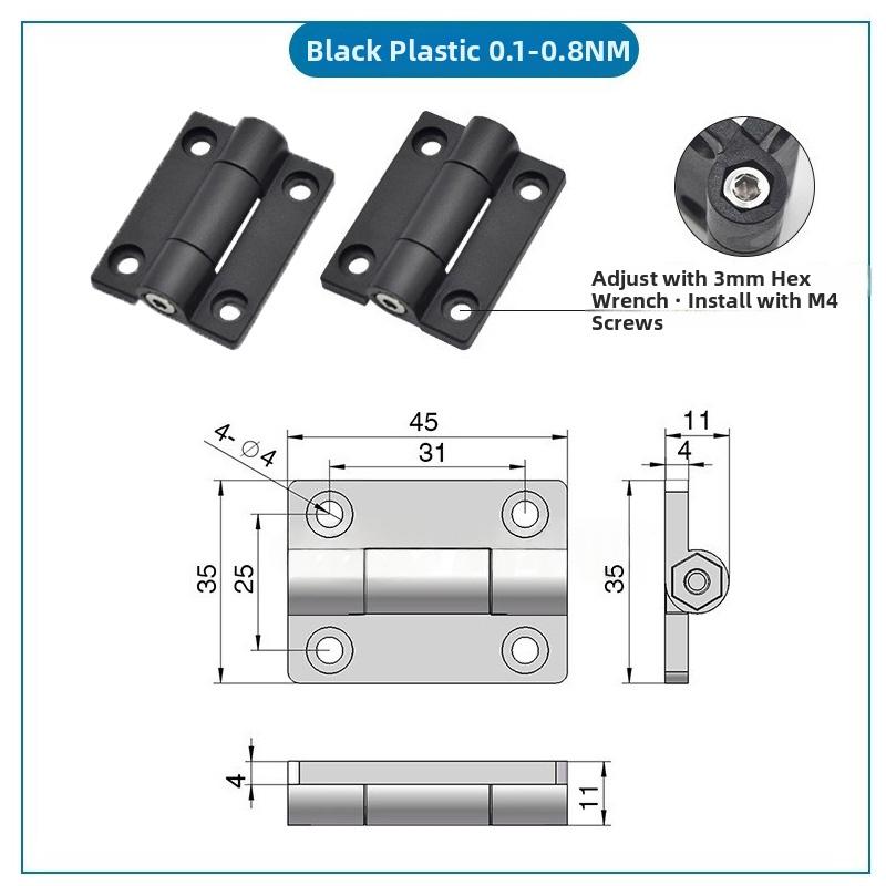 2pcs Hinges DIY Damped Rotary Shaft Adjustable Torque Hinge with Any Stop Positioning for Cabinets Electrical Panels Furniture