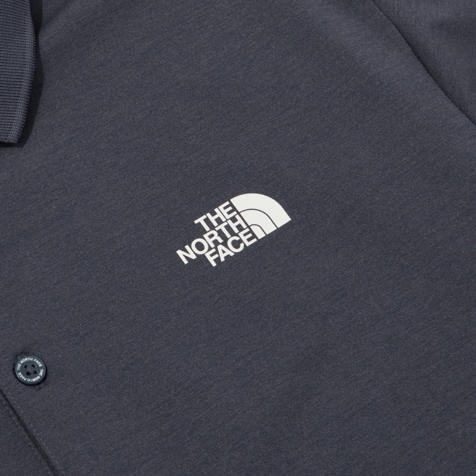 The North Face Stinson S/S Polo Solid Color Sports Casual Short Sleeve T-Shirt Unisex Tops Dark-Gray NT7PQ02K