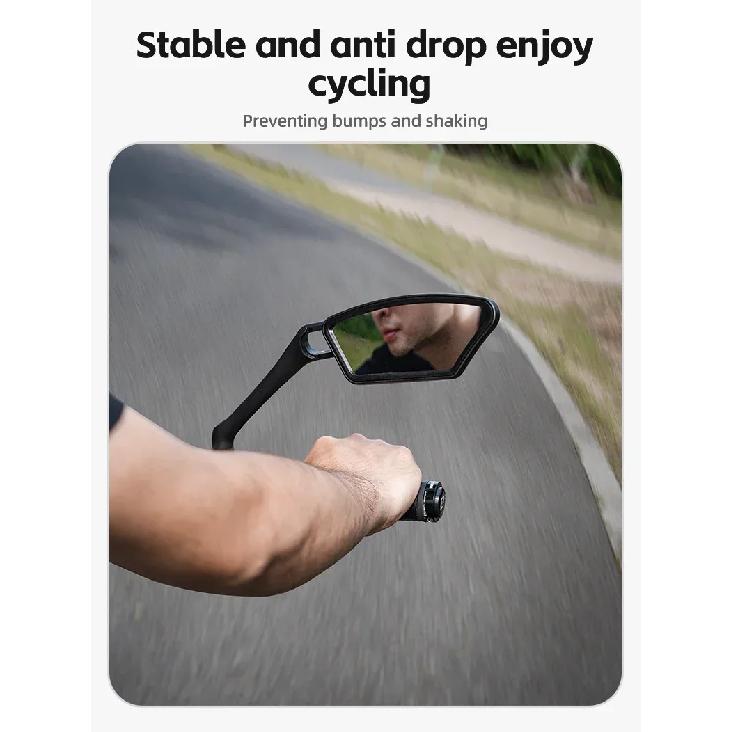 ROCKBROS Bicycle Mirror Handlebar Rear View Stainless Steel Reflector Universal Wide-Range 360° Adjustable Mirror Bike Accessory