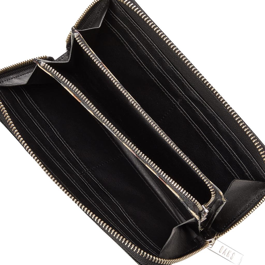 Checker Emboss Round Zipper Long Wallet DP25918