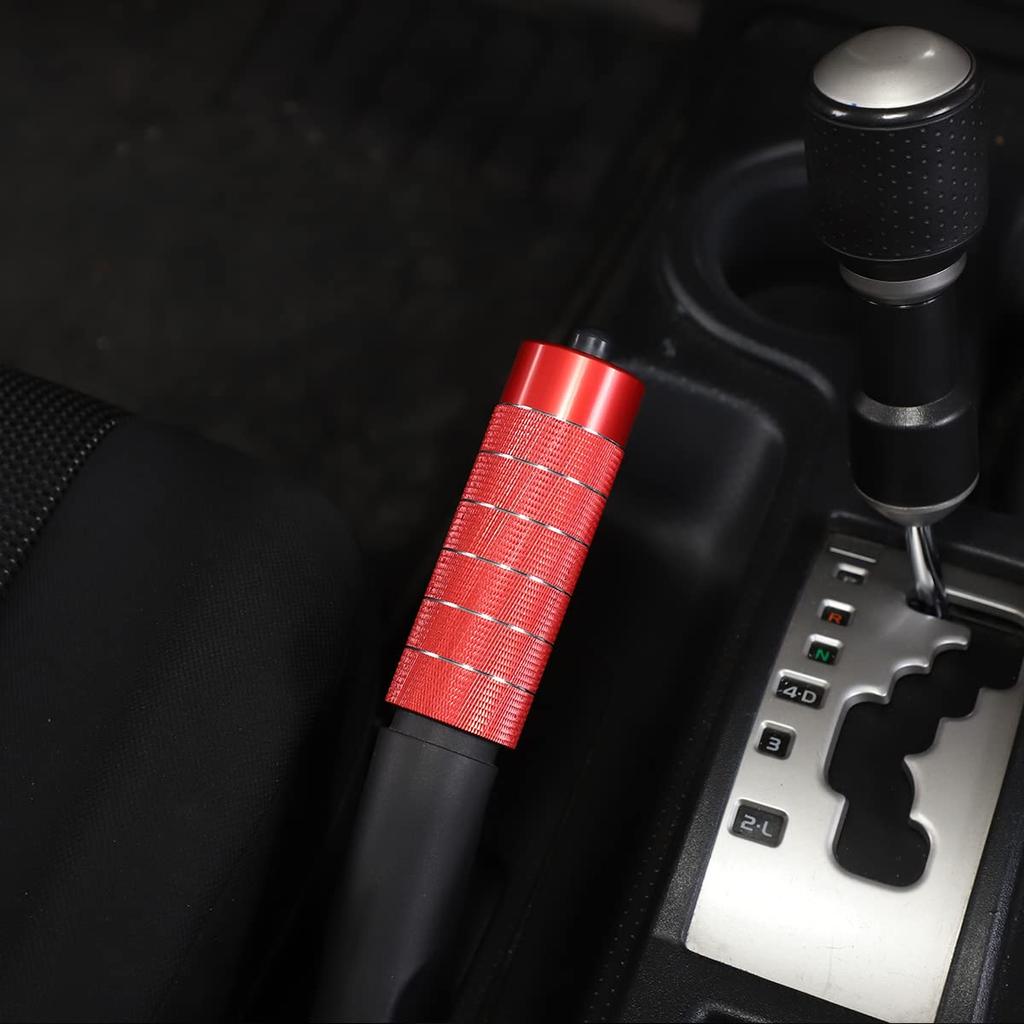 Car Aluminum Alloy Handbrake Handle Handbrake Sleeve for Toyota FJ Cruiser Cover, Protector, 2007-2021 (Red)