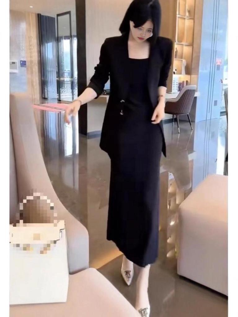 Stylish Plus Size Women's Spring OL Suit Jacket & Dress Set