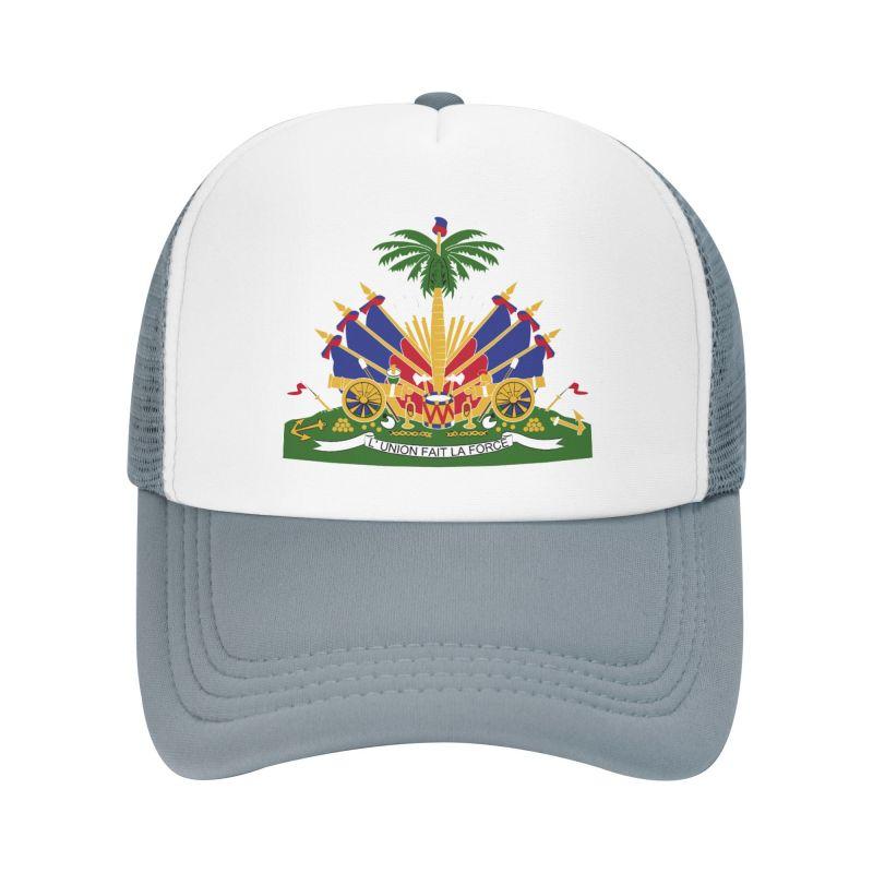 Haitian Flag Printed Mesh Baseball Cap Unisex Adjustable Snapback Hat Summer Breathable Casual Sun Visor Hats Trucker Hat