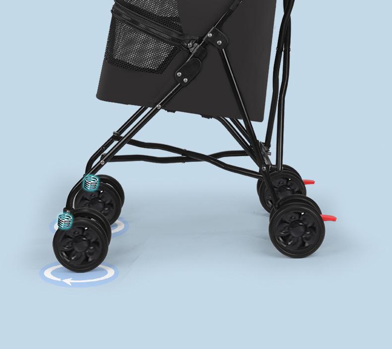 Lightweight Foldable Pet Stroller for Small Cats & Dogs - Outdoor Use
