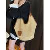 French Style Straw Bag Summer Bag Idle Style Woven Large Capacity Shoulder Tote Bag Seaside Vacation Style Beach Bag