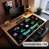 Tappetino per Mouse Grande con Testo Nome Personalizzato, Tappetino Esteso Morbido Antiscivolo Geometry Dash per Ufficio Domestico