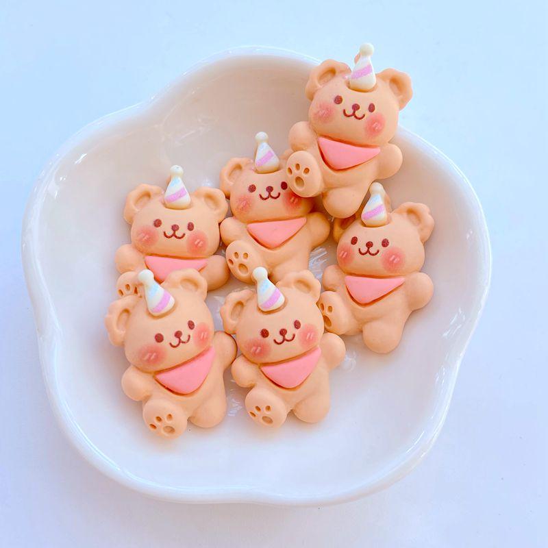 10Pcs New Cute Resin Cartoon Small Rabbit Bear Series Flat Back Fit Phone Deco Parts Embellishments for Hair Bows Accessories