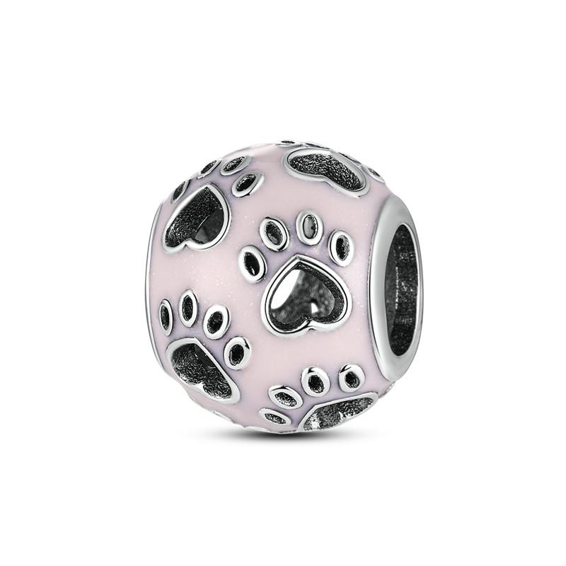 Cute Cat Dogs Charms Fit Fashion Original Bracelets Pet Paw 925 Silver Bulldog Schnauzer Akita Dog Beads DIY Jewelry Making