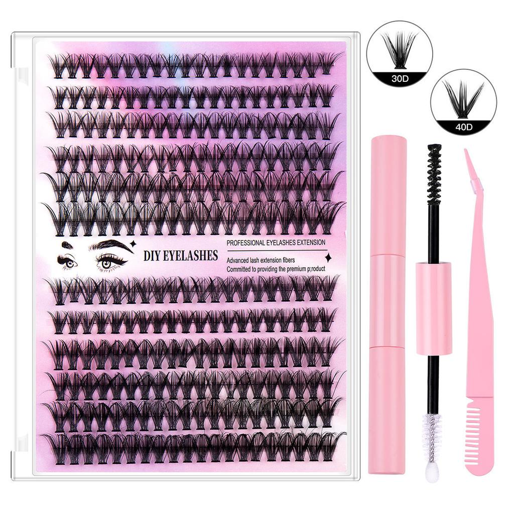 Diy Segmented False Eyelashes 12 Rows Large Capacity Glue Tweezers Set Combination Eyelashes