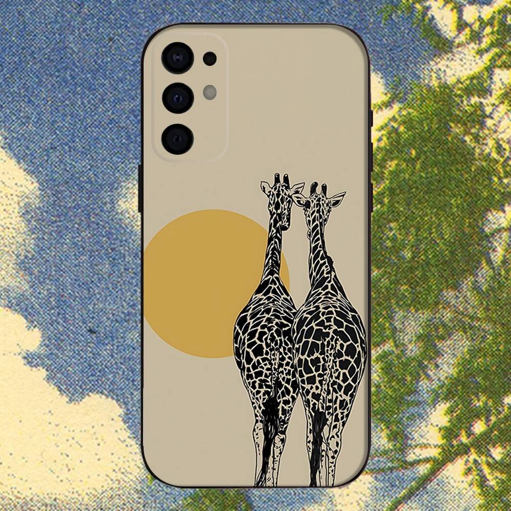 Giraffes Cute Animal Phone Case For Samsung S25,S24,S21,S22,S23,S30,Ultra,S20,Plus,Fe,Lite,Note,10,9,5G Black Cover