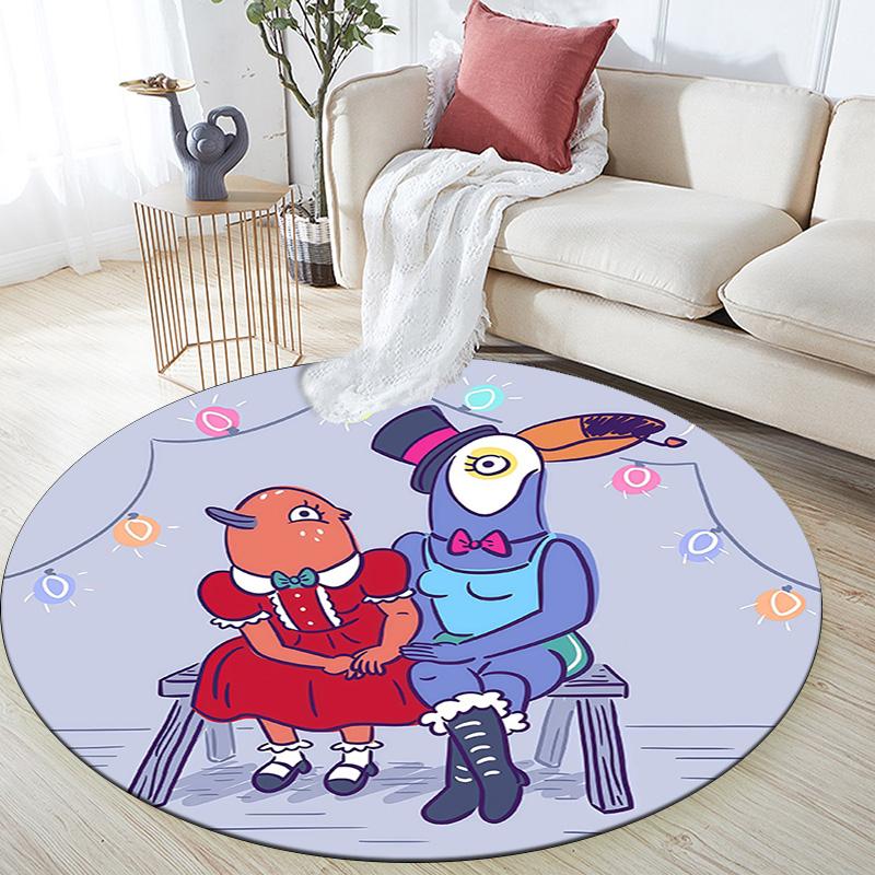 Tuca & Bertie Round Area Rug,Carpet Rug for Living Room Bedroom Sofa Playroom Decor,Non-slip Floor Mat