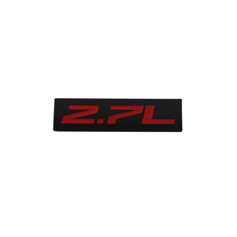 

Premium 2.7L 2.7 L for Universal car Engine Hood Fender trunk Tail Rear Bonnet Nameplate Decal Emblem Badge Sticker ban-black-red