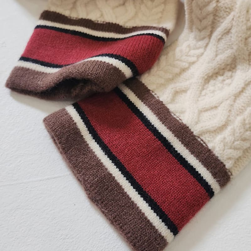 Biarritz Socks [2SET] Five Cable Knit Leg Warmers 2 Colors